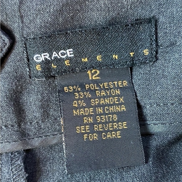 Grace Elements Dark Charcoal Pleated Skirt Women's Size 12 - Picture 3 of 13